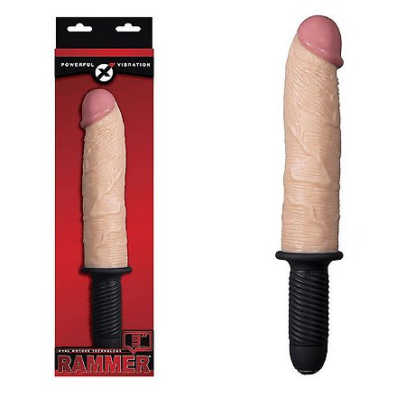 NANMA RAMMER POWERFULL VIBRATION - PÊNIS VIBRADOR EM MANOPLA COM 2 MOTORES- 23 CM - POSSUI 10 VELOCIDADES