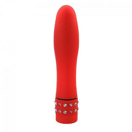 MINI VIBRADOR DIAMOND - PERSONAL EM SILICONE MACIO COM MULTIVELOCIDADE - 10,5 X 2 CM | COR: VERMELHA