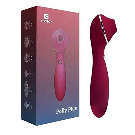 KISSTOY POLLY PLUS - SUGADOR CLITORIANO E VIBRADOR ESTIMULADOR PONTO G COM SISTEMA DE AQUECIMENTO 16,8 X 4,5 CM - COR LILÁS