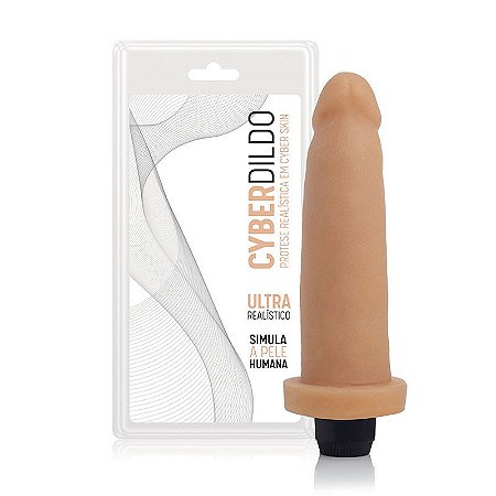 CYBERDILDO HERCOLES - PÊNIS EM CYBER SKIN COM VIBRADOR PRÓTESE EM CYBER SKIN 15,5x3,5CM