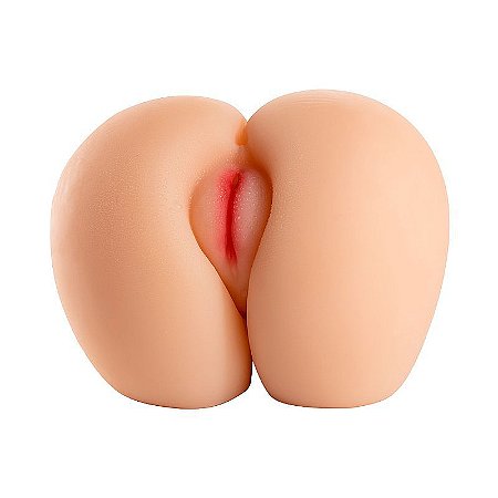 MASTURBADOR MASCULINO - FORMA DE BUNDA COM MEIO CORPO - VAGINA E ÂNUS - 17 X 17 CM