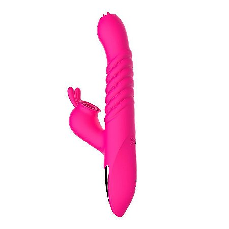 DIBE FAER - VIBRADOR RECARREGÁVEL COM MOVIMENTO VAI E VEM COM FUNÇÃO DE SUCÇÃO CLITORIANO E ESTIMULADOR DE PONTO G