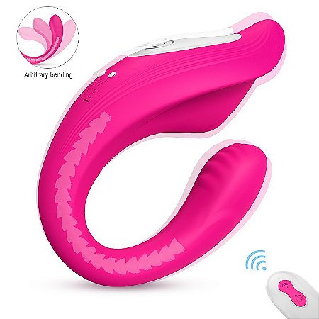 S-HANDE RIBBON PRO RCT - MASSAGEADOR RECARREGÁVEL COM CONTROLE REMOTO PARA CASAL - COR ROSA