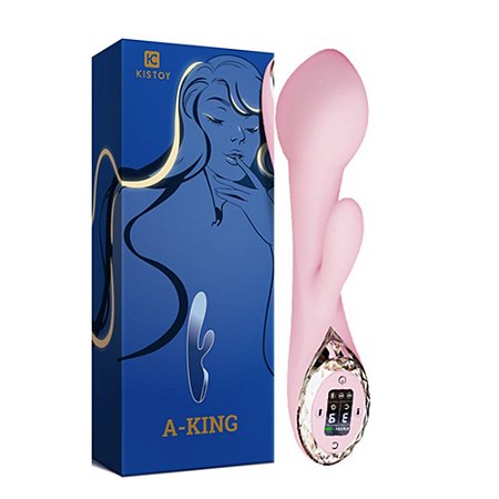 KISSTOY A-KING - VIBRADOR INFLÁVEL COM ESTIMULADOR CLITORIANO E VISOR LCD - 12 VIBRAÇÕES