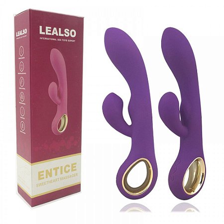 LEALSO ENTICE - VIBRADOR DE LUXO RECARREGÁVEL COM ESTIMULADOR DE PONTO G E CLITÓRIS