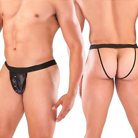 Tanga sado - jockstrap bunda de fora - cor preta