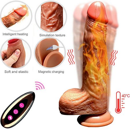 YOUVIBE DILDO - PÊNIS REALÍSTICO EM SILICONE COM TEXTURA SUPER MACIA COM VENTOSA MOVIMENTO VAI E VEM E FUNÇÃO DE AQUECIMENTO E CONTROLE REMOTO SEM FIO