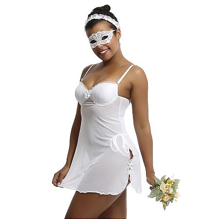 Camisola fantasia noiva noivinha mascarada