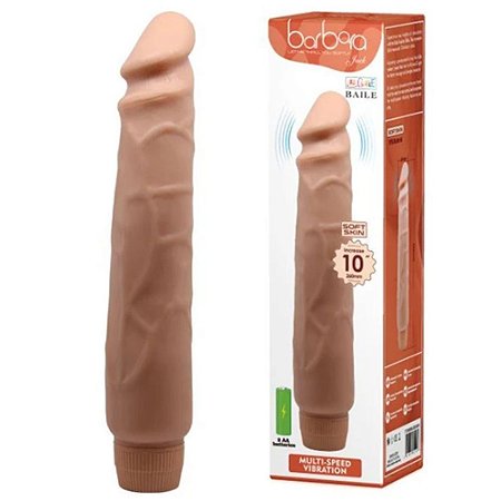 BAILE BARBARA - PÊNIS REALÍSTICO COM VIBRADOR MULTIVELOCIDADE -  25,5 X 4,9 CM