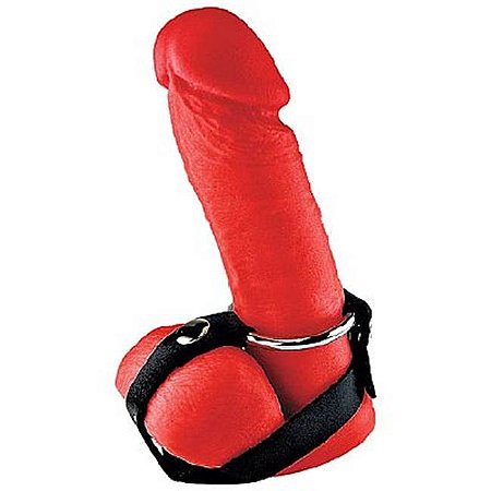 Cock ring; anel peniano de metal para retração testicular