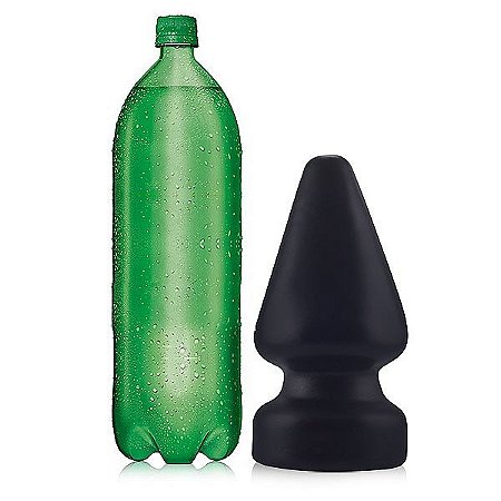 PLUG ANAL GIGANTE, LISO E COM VENTOSA - 24x11CM - COR  PRETA