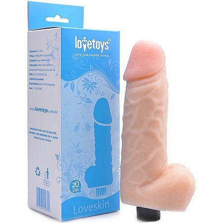 Pênis realístico em cyber skin de 20cm com escroto e vibrador