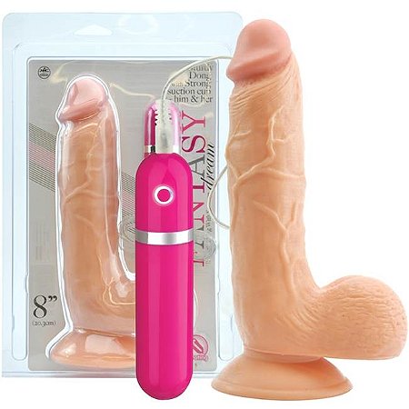 Pênis realístico 22cm com vibrador e ventosa