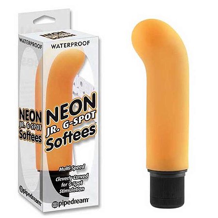 Vibrador ponto g de multivelocidade - neon jr. g-spot softees - COR - LARANJA