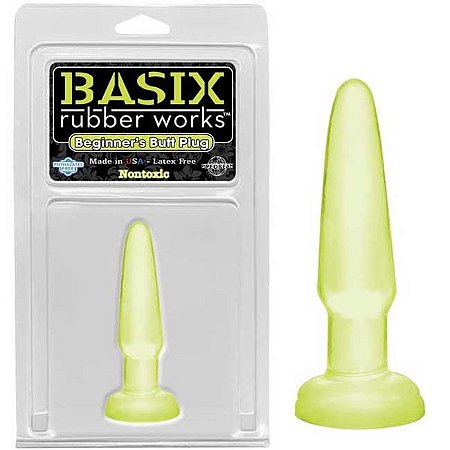 Plug anal fosforescente - basix Rubber Works beginners butt plug