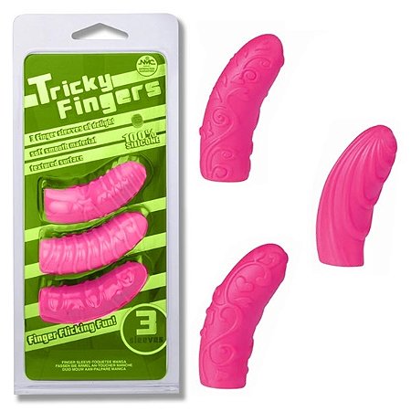 Dedeira - Kit com 3 capas de dedo em silicone texturizado - tricky fingers