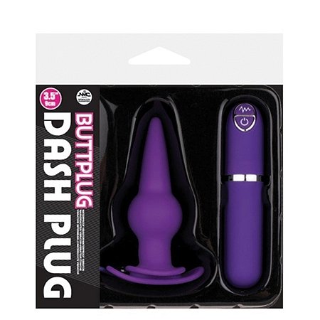 BUTTPLUG DASH PLUG - PLUG ANAL EM SILICONE COM 10 VIBRAÇÕES À PROVA D' ÁGUA - 13,5 X 4,5 CM