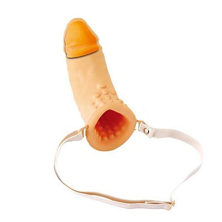 Capa peniana vazada com cinta 16cm - pênis pequeno ou dificuldade de ereção