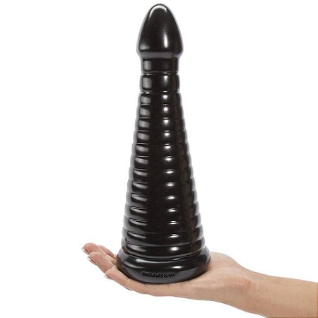 Plug anal cone escalonado 26.5cm - cor preta