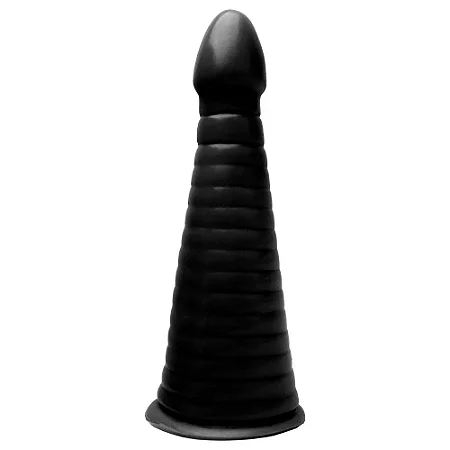 Plug anal cone escalonado 25x7,5cm - cor preta
