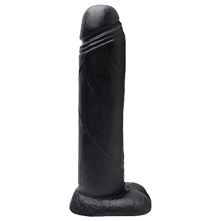 Pênis de borracha maciço gigante 40 x 10cm - cor preta