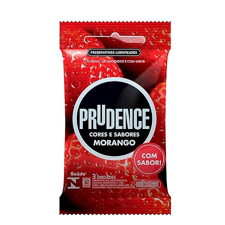 Preservativo camisinha prudence sabor morango - 3uni