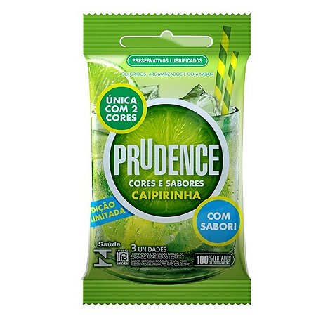 Preservativo camisinha prudence sabor caipirinha - 3uni