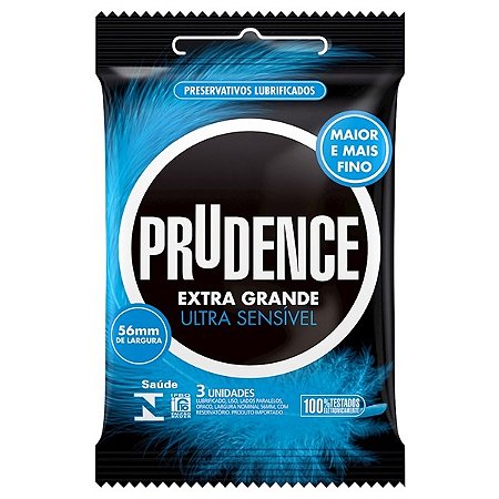 Preservativo camisinha prudence extra grande sensível - 3uni