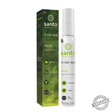 SANTO COSMÉTICOS VEGANO - ORALE GEL PARA SEXO ORAL ICE - SABOR MENTA - 30ML