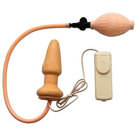 Plug anal inflável com vibrador