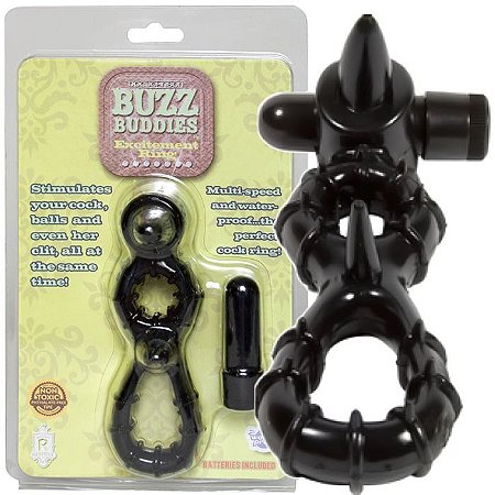 Doc Johnson buzz buddies double cock ring -  anel peniano com alça para escroto