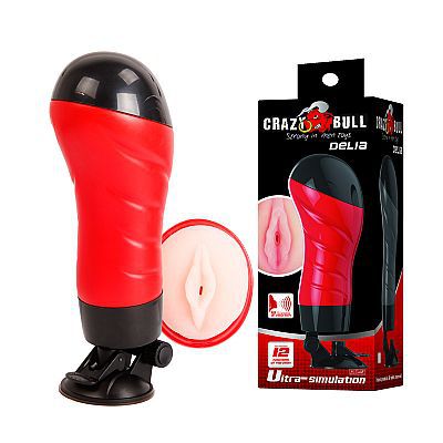 BAILE CRAZY BULL DELIA - MASTURBADOR VAGINA LANTERNA VIBRADOR EM CYBERSKIN E VENTOSA DE PRESSÃO - 28,3 X 10 CM