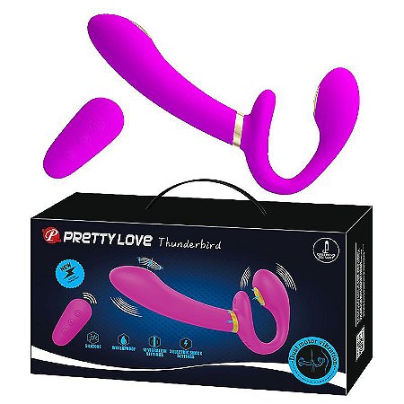 PRETTY LOVE THUNDERBIRD - STRAPLESS RECARREGÁVEL COM VIBRAÇÃO E FUNÇÃO DE CHOQUE COM CONTROLE REMOTO SEM FIO