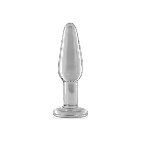 PLUG ANAL EM VIDRO COM FORMATO CÔNICO E BASE - 12x3,5CM