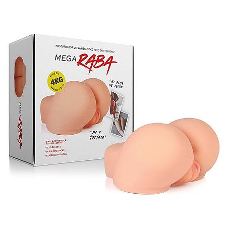 MEGA RABA - Bunda Masturbadora Ultra Realístico em Cyber Skin com vagina e ânus penetrável