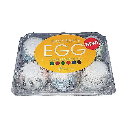 EGG MAGICAL KISS - EASY BEAT - MASTURBADOR MASCULINO EM FORMA DE OVO - CAIXA COM 6 UNIDADES