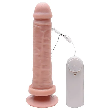 IMPERADOR - PÊNIS REALÍSTICO COM VENTOSA E VIBRADOR 21X4,5CM - COR BEGE