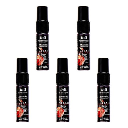 INTT INFLATE - GEL SPRAY DO CRESCIMENTO PENIANO - 15 ML - KIT COM 5 UNIDADES