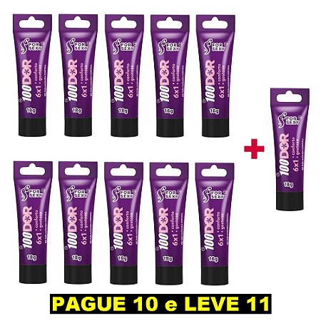 FORSEXY 100DOR - GEL PARA SEXO ANAL SEM DOR - ANESTÉSICO - 18G - KIT COM 11 UNIDADES