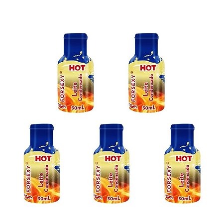 FORSEXY GEL HOT COMESTÍVEL - LEITE CONDENSADO - 30ML - KIT COM 05 UNIDADES