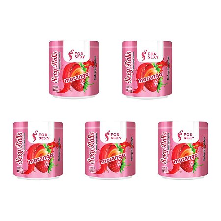 FORSEXY MORANGO - BOLINHAS COMESTÍVEIS - 3UN - KIT COM 05 UNIDADES