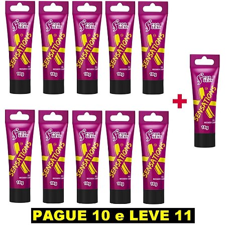 FORSEXY X SENSATIONS - GEL PARA SEXO ANAL - 10 SENSAÇÕES EM 1 - 18G - KIT COM 11 UNIDADES