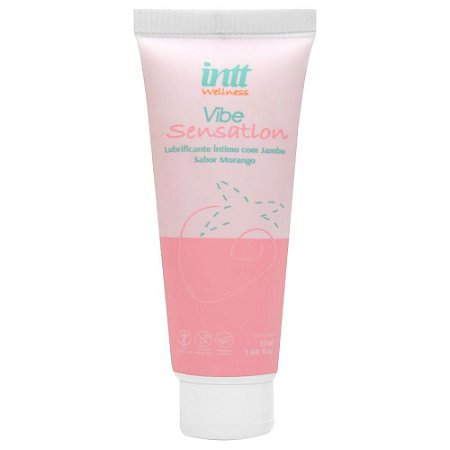 INTT VIBE SENSATION - LUBRIFICANTE E VIBRADOR LÍQUIDO JAMBU - SABOR MORANGO - 50ML