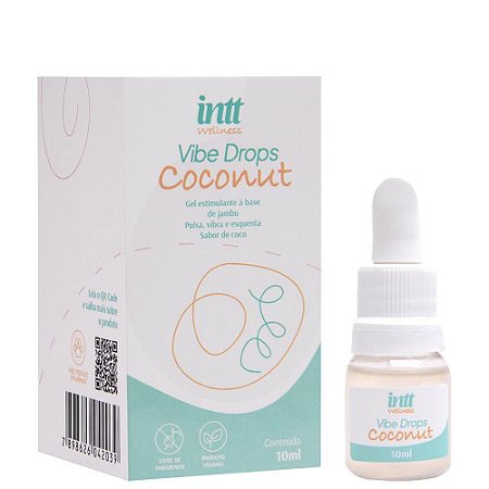 INTT VIBE DROPS COCONUT - GEL ESTIMULANTE A BASE DE JAMBU SABOR COCO (PULSA, VIBRA, ESQUENTA) - 10ML