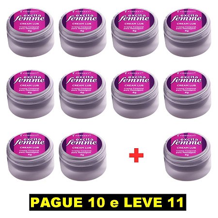 FORSEXY EXCITA FEMME - POMADA EXCITANTE COM FUNÇÃO DE AQUECIMENTO - 4G - KIT COM 11 UNIDADES