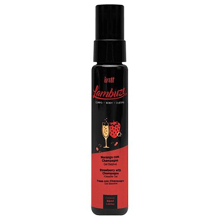 INTT LAMBUZE AIRLESS - GEL PARA SEXO ORAL SABOR MORANGO COM CHAMPAGNE - 50GR