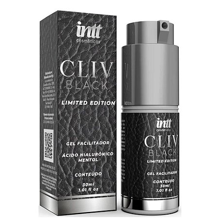 INTT CLIV BLACK - GEL DESSENSIBILIZANTE PARA SEXO ANAL SEM DOR EFEITO GELADO COM HIALURÔNICO - 30ML