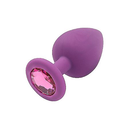 PLUG ANAL DE SILICONE ROXO TAMANHO P - 7CM