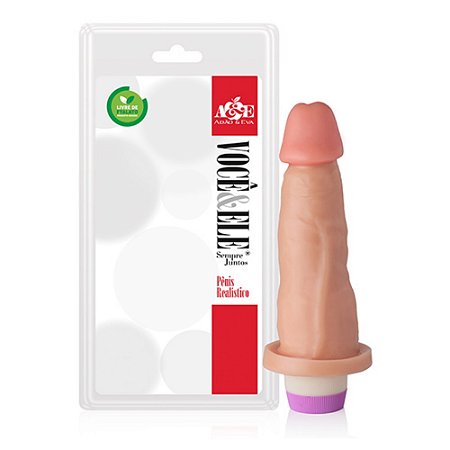 VOCÊ&ELE - PÊNIS REALÍSTICO BEGE COM VIBRADOR - 16CM