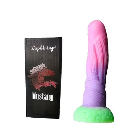 PÊNIS MONSTRO NEON EM SILICONE COLORIDO - 18,5CM